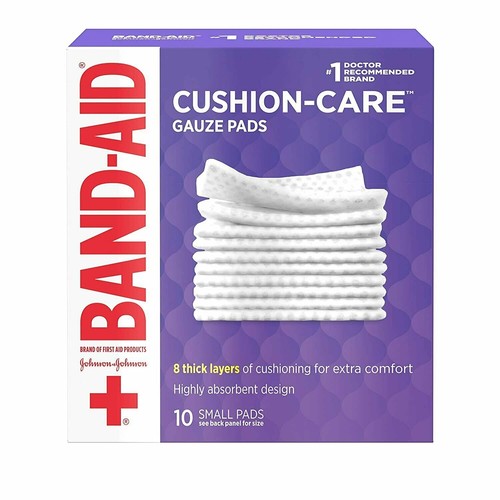 Band-Aid Cushion Care Gauze Pads Highly Absorbent 2 inch x 2 inch 10 Each 2 Pack