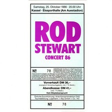 ROD STEWART Concert Ticket Stub KASSEL GERMANY 10/25/86 TWISTIN THE NIGHT AWAY