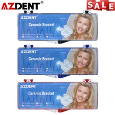 AZDENT Dental Orthodontic Brackets Braces Ceramic 5*5 Roth/MBT 018/022 Hooks 345
