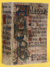 HANDBEMALTER PERGAMENT-EINBAND,MARIENMALER ALFRED JENSEN,DIE ABLÄSSE,1887,RAR