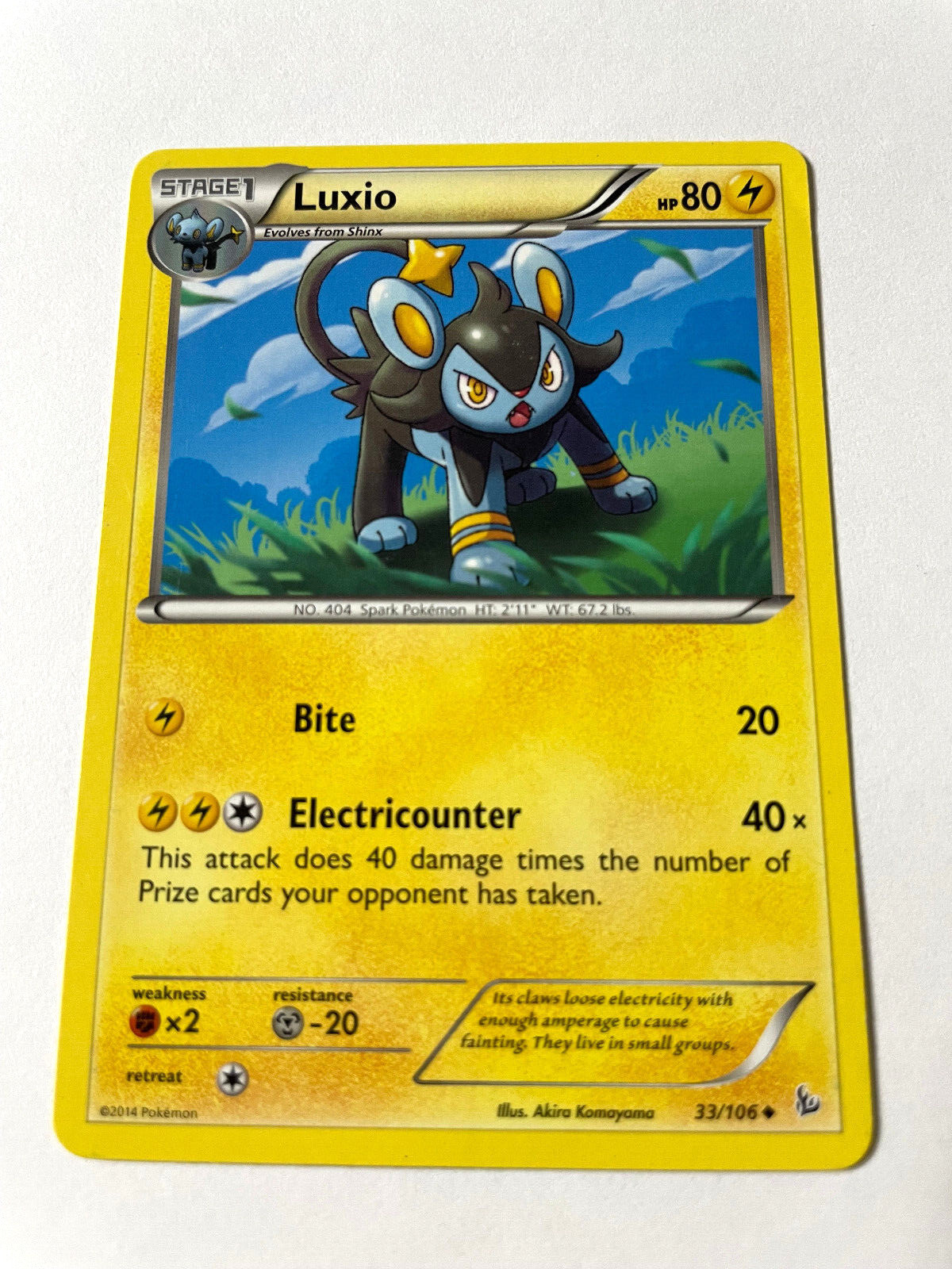 Luxio - 33/106 - Uncommon  - Flashfire - LP - Pokemon!