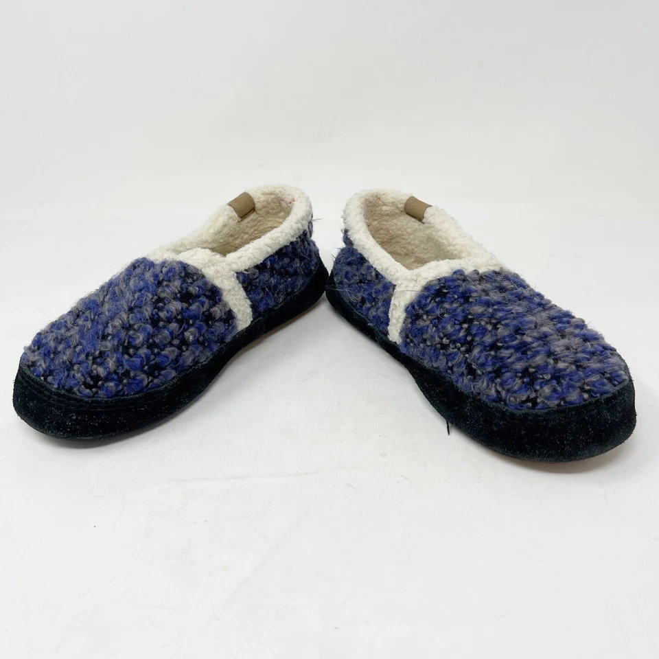 ACORN KIDS Unisex Azul Cuadros L’IL JAM MOC Niños Mocasín Zapatillas Vellón Talla 1-2 Foto 3 de 4