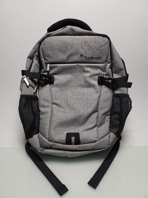 Tradeweb Gray/Black USB Charging Port Laptop Backpack P12