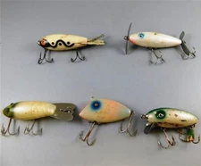 227/826 Lot of 5 Vintage Fishing Lures 3-4 1/2 (Pico-Perch/ Some with No Names)