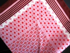 REDUCED! New 14" Satin 100% Silk Pocket Square  Reds  Secret Garden-U