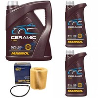 MotoröL Set Mannol 5W-30 Ceramic Plus 7 Liter + ÖLfilter FüR Toyota Avensis 2.0