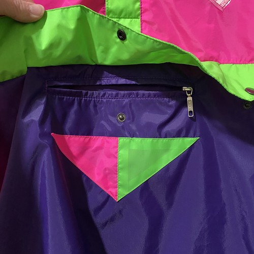 Vintage 80er Stylfrance Schnee Ski Windbreaker Jacke L Hose 34 Set BRIGHT Neon Day Glo - Bild 8 von 21