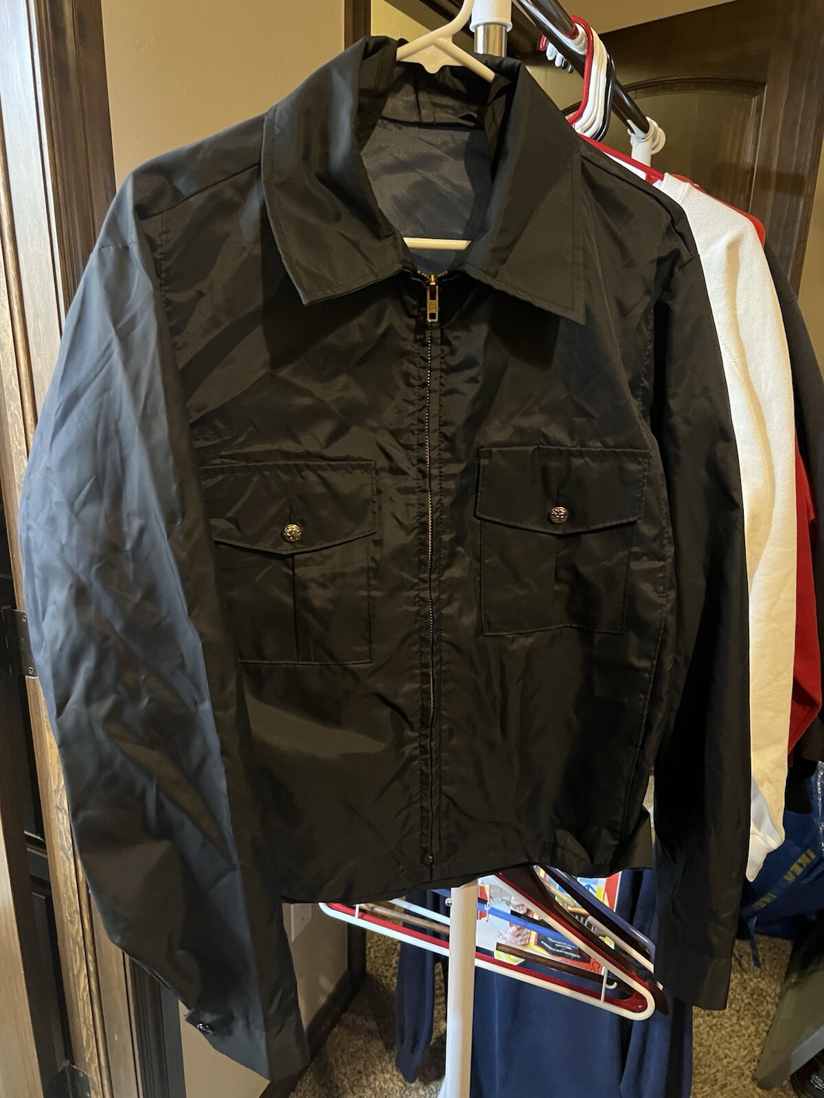 VINTAGE Horace Small Jacket Mens Black Recruit Nylon Military USA Made Size XL