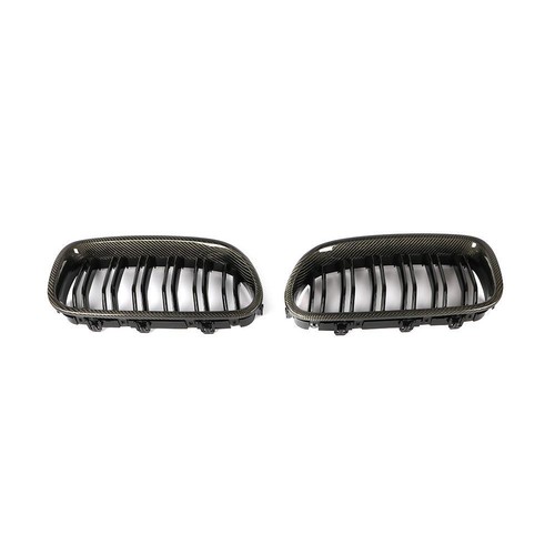 Carbon Fiber Front Grille Kidney Dual Line For BMW 5 Series F10 F11 F18 M5 14-17 - Picture 6 of 12