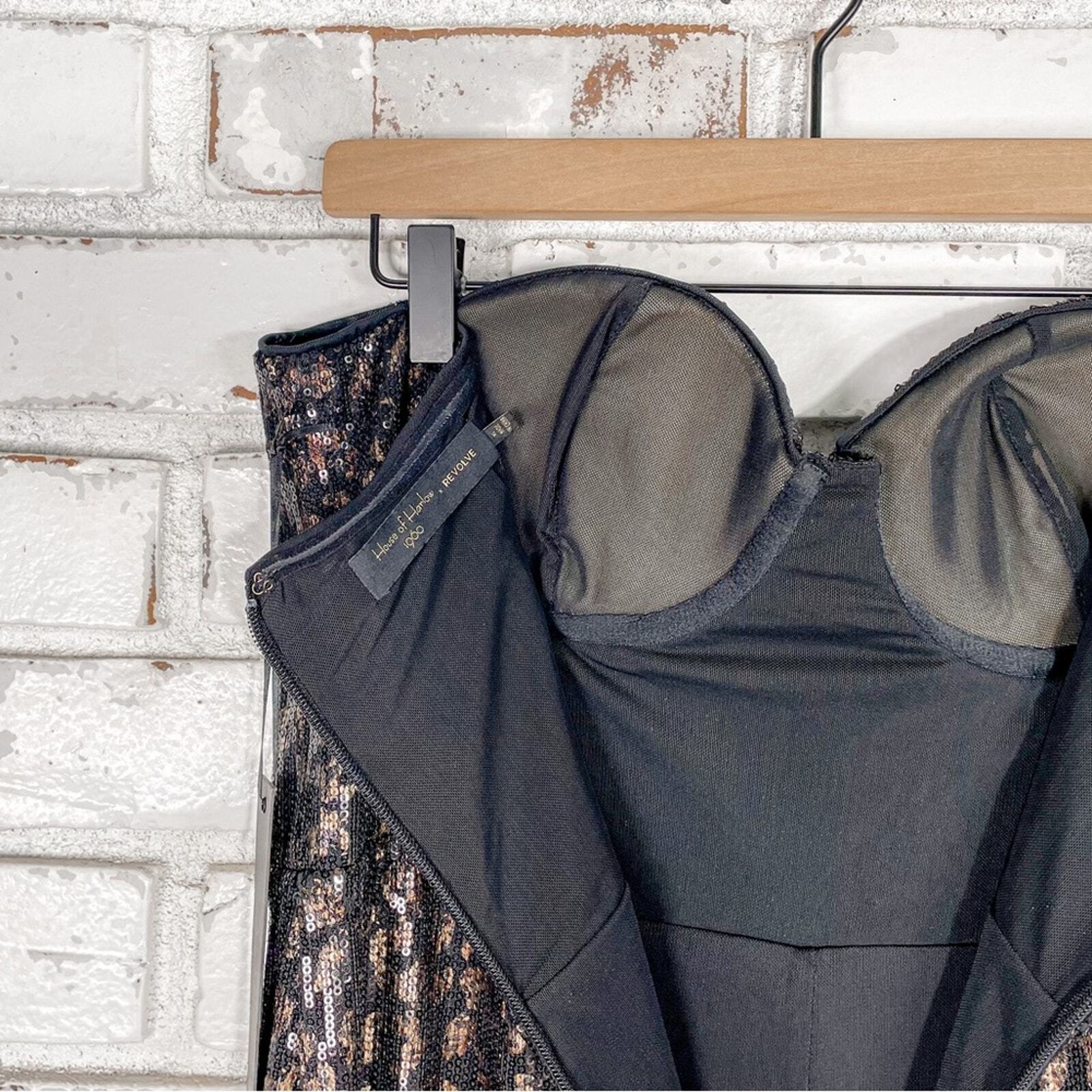 House of Harlow 1960 X Revolve Teri Leopard Sequin Strapless Jumpsuit XL image 10
