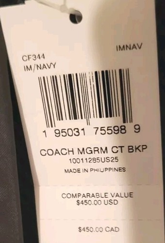Coach Court Rucksack mit Coach Monogrammdruck CF344 blau neu mit Etikett unverbindliche Preisempfehlung des Herstellers 450 $ - Bild 6 von 13