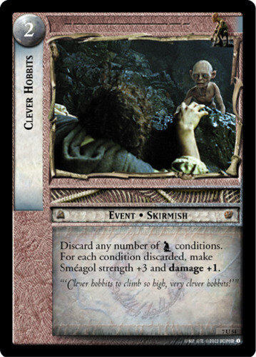 LOTR CCG 1x  Clever Hobbits - 7U54 - Foil Damaged The Return of the King