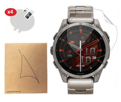 MOBONOVA 4 x For Garmin Fenix 8 47mm Watch Hydrogel TPU Film Screen Protector Cover