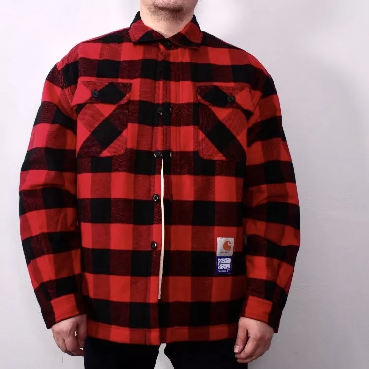 Paccbet x Carhartt WIP Shirt Jacket Buffalo Check/Red S | eBay