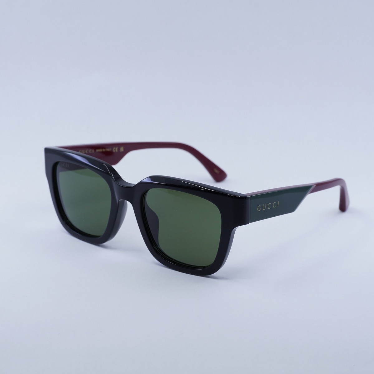 GUCCI GG1670SK 005 Shiny Black/Green 52-21-145 Sunglasses  display picture 3