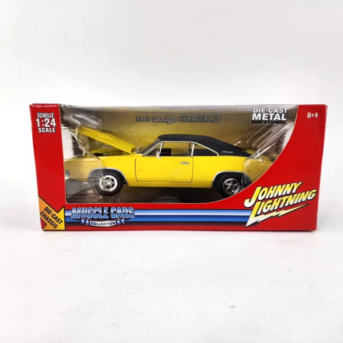 Johnny Lightning Muscle Cars 1969 DODGE CHARGER R/T 440 Diecast Yellow 1:24  NEW