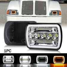 Fit For Kenworth T300 1997-2010 Halo 7x6" LED Headlight Hi-Lo Sealed Beam DRL