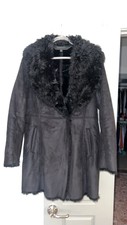 Marc New York By Andrew Marc Black Sarah Faux Suede/fur Coat Women's Size L