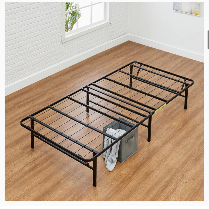 AmazonBasics AMZ-14BIBF-T 14 inch Metal Platform Bed Frame, Size Twin - Black