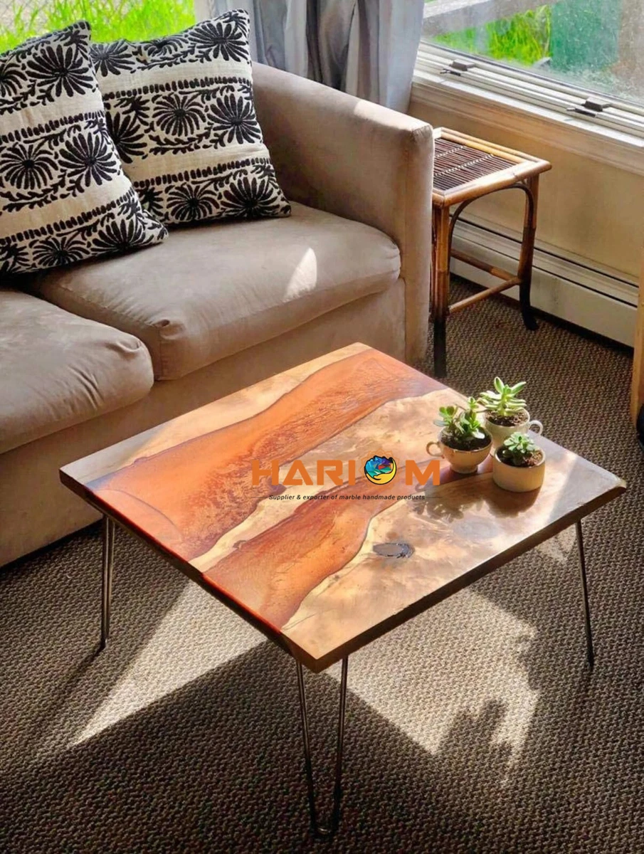 Brown sale epoxy table