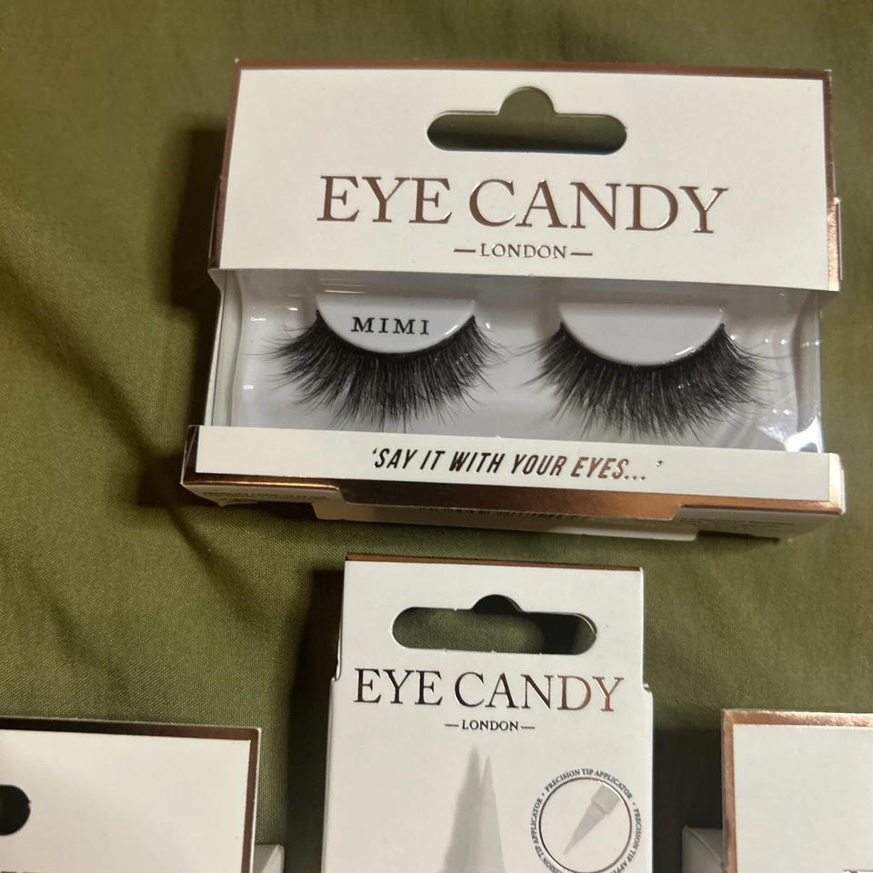 Eye Candy London (3) Juegos de Pestañas y (1) Pluma Adhesiva para Pestañas, Nuevo Foto 4 de 4
