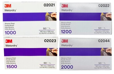 #ad 3M 1000 1200 1500 2000 Grit Wet or Dry Sandpaper 1 SLEEVE OF EACH 200 Shts 🔥 $160.00