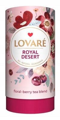 LOVARE ROYAL DESSERT Loose Tea in a paper tube   80g + 15 Free Filter Bags
