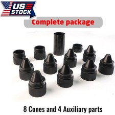 12pcs Black Wheel Lug Nut Cone Cover Caps For Kenworth Peterbilt Freightliner 12pcs Black Wheel Lug Nut Cone Cover Caps For Kenworth Peterbilt Freightliner