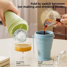 Leak-Proof Ice Maker & Drinking Cup 2 in 1 Ice Cube Water Bottle  Milk Tea