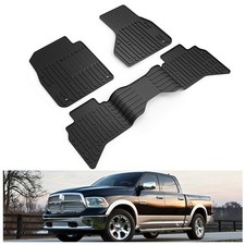 Black All Weather Floor Mats For 2009-2024 Ram 1500 Quad Cab Classic Models