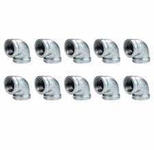 3/4" Galvanized MALLEABLE IRON 90 ELBOW DEG 90  ELBOW fitting pipe npt - 10 Pack