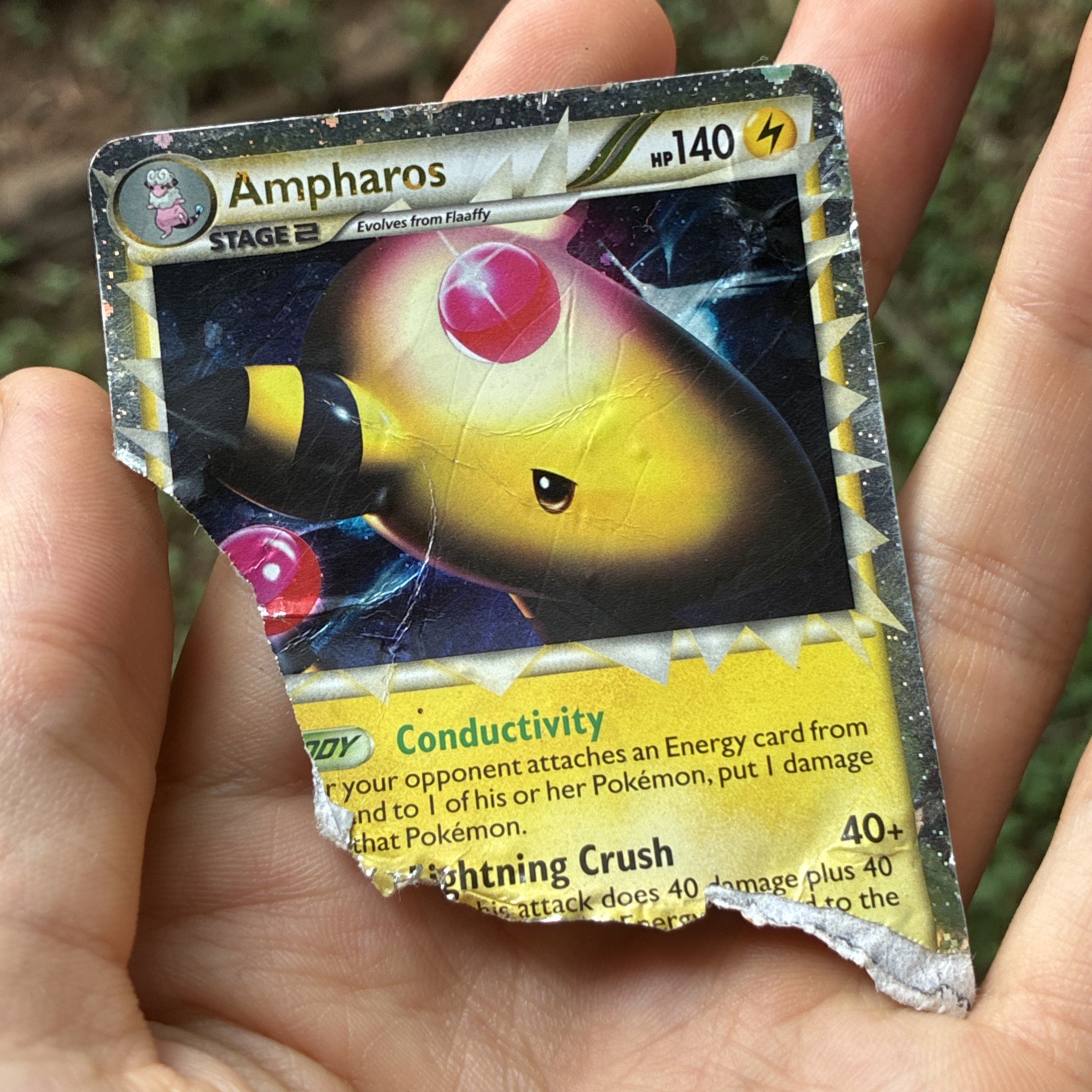 Ampharos (Prime) 105/123 Heartgold & Soulsilver Holo - Damaged Ripped As Is