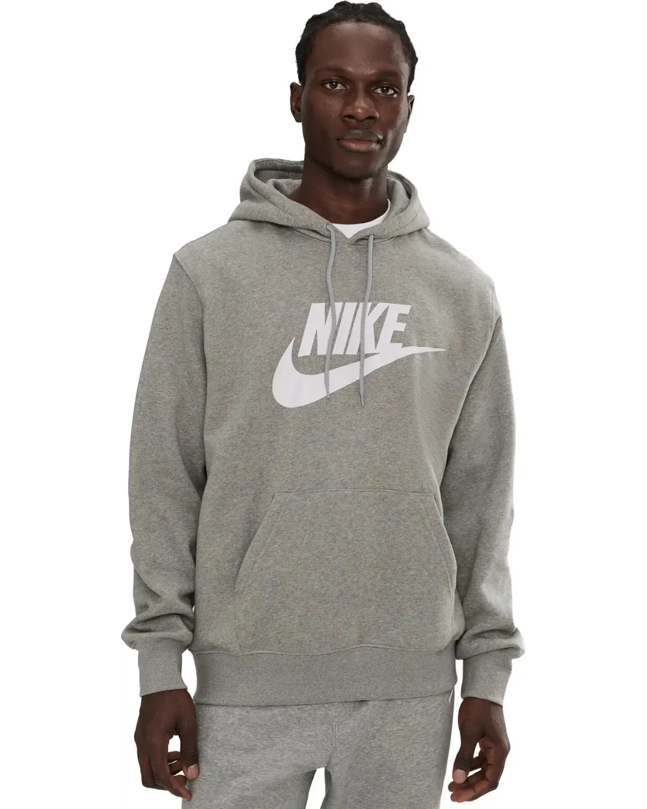 Nike Sportswear Club Fleece Pullover Hoodie Men Size Small Gray New BV2973-063