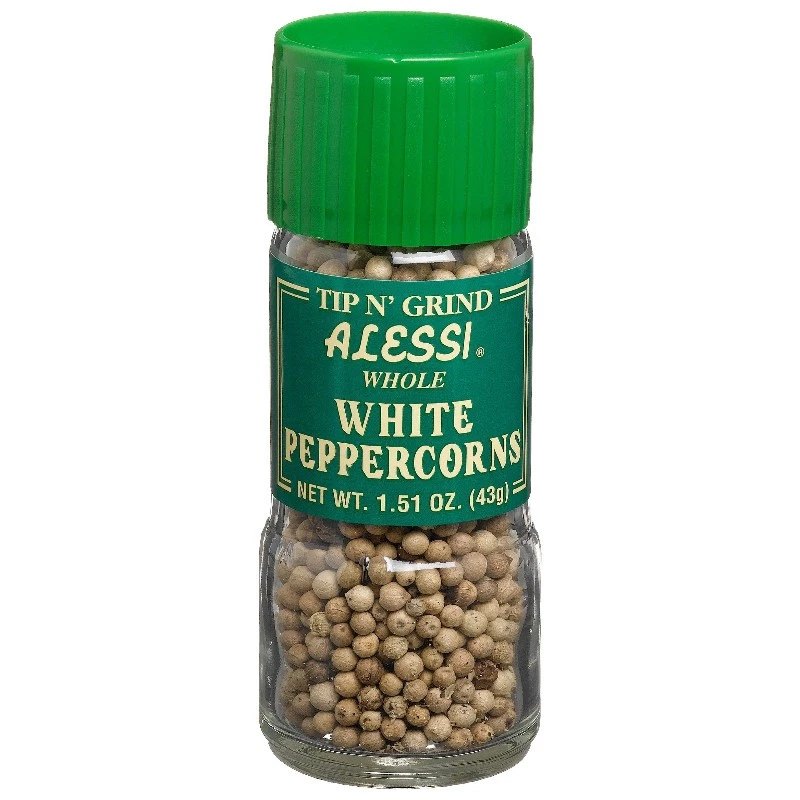 6x Alessi Grinder Whole White Peppercorns Spice Seasoning Cooking Gourmet 1.51oz