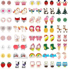 32/40 Pairs Hypoallergenic Stud Earrings for Girls Kids Stainless 40 Pcs