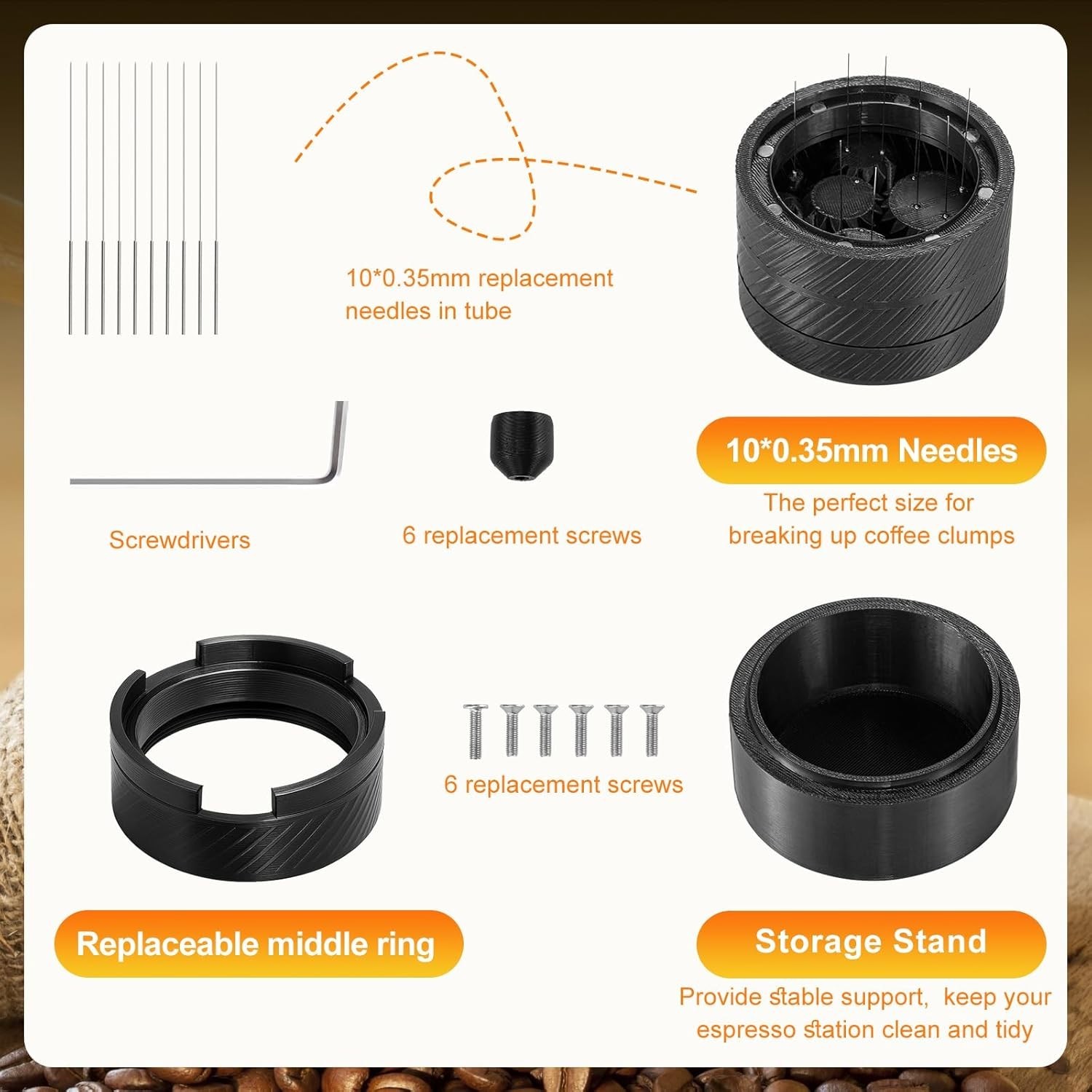 WDT Tool Espresso V3-58MM Espresso Distribution Tool, Geared Spinning Espress...