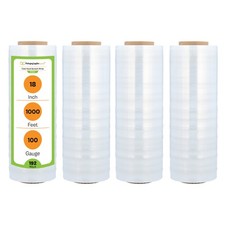 Clear Cast Stretch Shrink Wrap 192 Rolls 18"x1000' 100 Ga Packaging and Moving