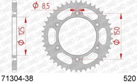 Zahnrad Afam 71304-38 IN Acc. Schritt 520 KTM SMC 660 Supermoto 660 2003 2004