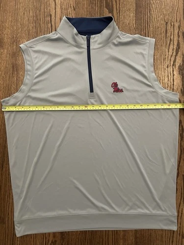 Men’s XL Gary Horn Legend Ole Miss Rebels Quarter Zip Vest Navy SEC image 4