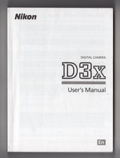 Nikon D3X Digital Camera Genuine User's Manual / Instruction Guide In English