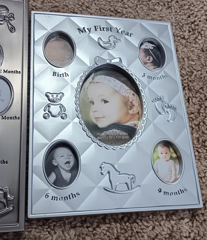 Lote de 2 marcos de fotos de primer año para bebé Foto 3 de 4
