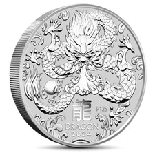 2024 5 oz Perth Lunar Year of the Dragon Silver Coin (BU)