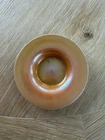 Steuben Gold Aurene Calcite 6" Plate Signed Aurene F Carder + Fleur-de-Lis Label