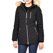 Moose Knuckles ROSELAWN Fox Fur Hooded Padded Jacket Black M31LJ197 147433079