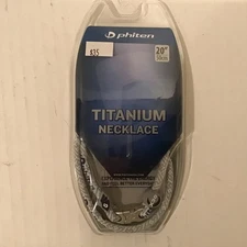 PHITEN CLASSIC X30 TITANIUM NECKLACE * KIMONO * Gray White w/ Navy 20”