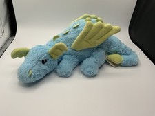 Little Town Timeless Toys Blue And Green Dragon Soft Plush Toy 14” Aldi