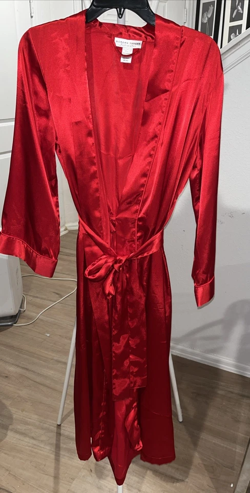 Morgan Taylor женщин 3 изделия шелковистый красный lounge носить брюки халат комплект PJ Sz M красный - Изображение 2 из 4