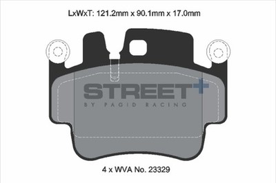 Bremsbelagsatz Scheibenbremse STREET+ PAGID Racing T8028SP2001 für PORSCHE 911