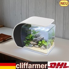 Kleines Glas-Aquarium, Tischaquarium, Aquarium mit Pumpe und LED-Beleuchtung