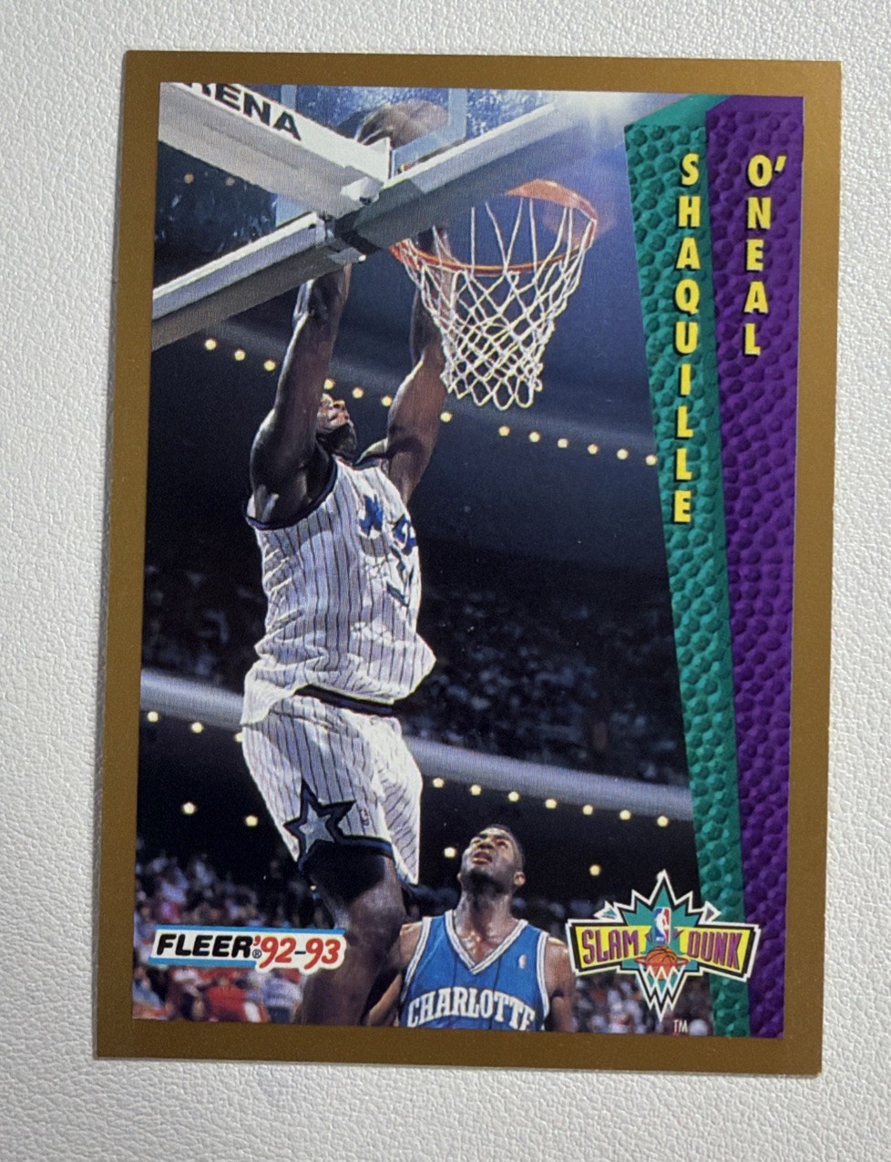 SHAQUILLE O'NEAL 1992-93 Fleer #298 Slam Dunk Orlando Magic
